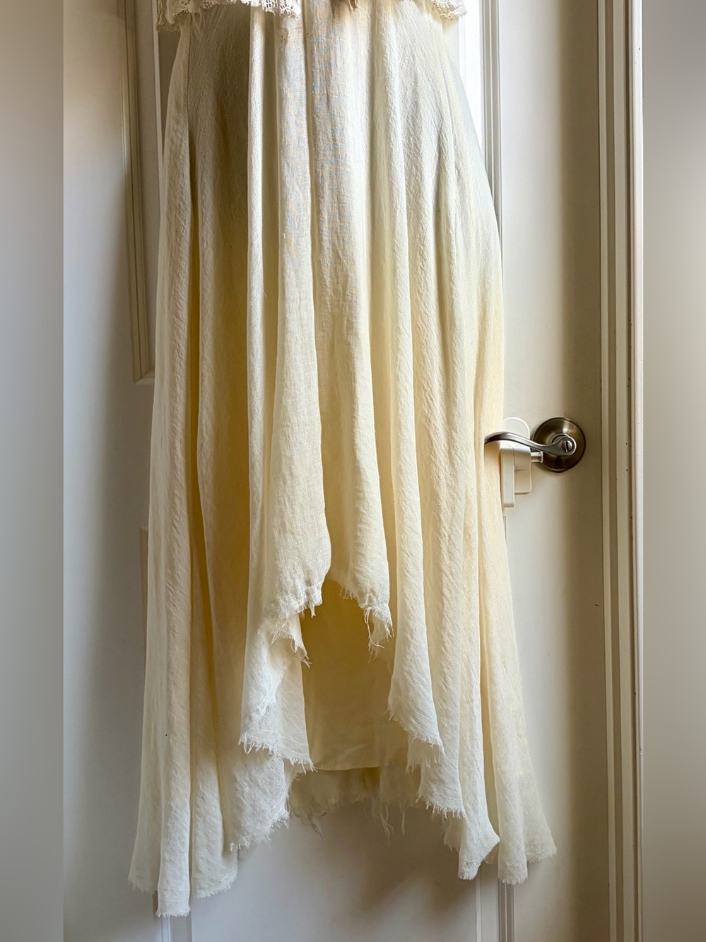 Free People Cream Maxi Dress with Embroidered V-Neck - Picture 5 of 6